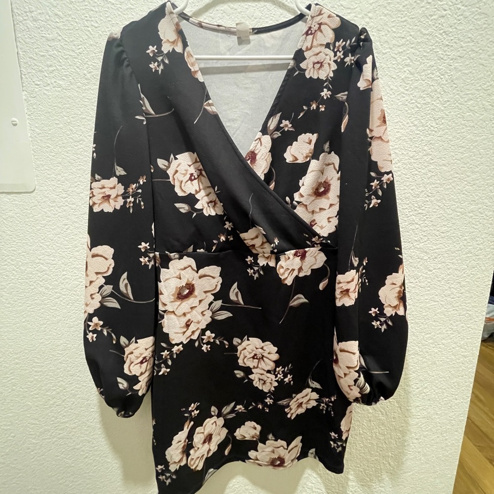 Wrap Floral Dress with belt